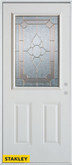 Traditional 1/2 Lite 2-Panel White 36 In. x 80 In. Steel Entry Door - Left Inswing