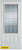 Geometric Glue Chip Zinc 3/4 Lite 2-Panel Pre-Finished White 32 In. x 80 In. Steel Entry Door - Right Inswing
