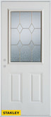 Geometric 1/2 Lite 2-Panel White 32 In. x 80 In. Steel Entry Door - Right Inswing
