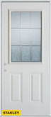 Geometric Glue Chip 1/2 Lite 2-Panel Pre-Finished White 34 In. x 80 In. Steel Entry Door - Right Inswing