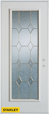 Geometric Full Lite 2-Panel White 36 In. x 80 In. Steel Entry Door - Left Inswing
