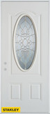 Traditional Zinc 3/4 Oval Lite 2-Panel White 34 In. x 80 In. Steel Entry Door - Right Inswing