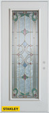 Art Deco Full Lite White 34 In. x 80 In. Steel Entry Door - Left Inswing