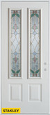 Art Deco Patina 2-Lite 2-Panel White 34 In. x 80 In. Steel Entry Door - Left Inswing