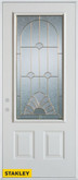 Art Deco 3/4 Lite 2-Panel White 32 In. x 80 In. Steel Entry Door - Right Inswing