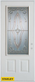 Art Deco 3/4 Lite 2-Panel White 34 In. x 80 In. Steel Entry Door - Left Inswing