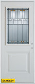 Architectural Patina 1/2 lite 1-Panel White 32 In. x 80 In. Steel Entry Door - Left Inswing