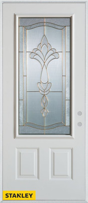 Traditional Patina 3/4 Lite 2-Panel White 34 In. x 80 In. Steel Entry Door - Left Inswing