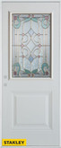 Art Deco 1/2 Lite 1-Panel White 32 In. x 80 In. Steel Entry Door - Right Inswing
