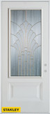 Art Deco 3/4 Lite 1-Panel White 32 In. x 80 In. Steel Entry Door - Left Inswing