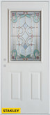 Art Deco Patina 1/2 Lite 2-Panel White 36 In. x 80 In. Steel Entry Door - Right Inswing