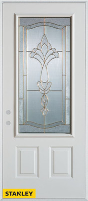 Traditional Patina 3/4 Lite 2-Panel White 32 In. x 80 In. Steel Entry Door - Right Inswing