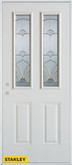 Art Deco 2-Lite 2-Panel White 32 In. x 80 In. Steel Entry Door - Right Inswing
