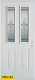 Art Deco 2-Lite 2-Panel White 32 In. x 80 In. Steel Entry Door - Left Inswing