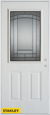 Chatham Patina 1/2 Lite 2-Panel White 34 In. x 80 In. Steel Entry Door - Left Inswing