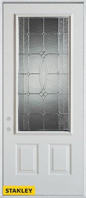 Diamanti Classic Zinc 3/4 Lite 2-Panel White 32 In. x 80 In. Steel Entry Door - Right Inswing