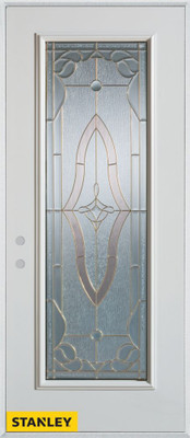 Art Deco Patina Full Lite White 34 In. x 80 In. Steel Entry Door - Right Inswing