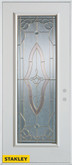 Art Deco Full Lite White 36 In. x 80 In. Steel Entry Door - Left Inswing