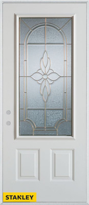 Traditional Zinc 3/4 Lite 2-Panel White 36 In. x 80 In. Steel Entry Door - Right Inswing