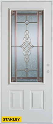 Art Deco Patina 3/4 Lite 2-Panel White 36 In. x 80 In. Steel Entry Door - Left Inswing