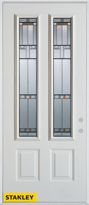 Architectural Patina 2-Lite 2-Panel White 36 In. x 80 In. Steel Entry Door - Left Inswing