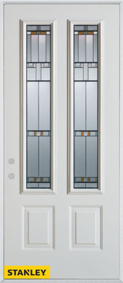 Architectural Patina 2-Lite 2-Panel White 36 In. x 80 In. Steel Entry Door - Right Inswing