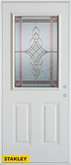 Art Deco 1/2 Lite 2-Panel White 32 In. x 80 In. Steel Entry Door - Left Inswing