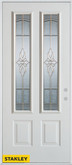Traditional Zinc 2-Lite 2-Panel White 32 In. x 80 In. Steel Entry Door - Left Inswing