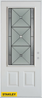 Bellochio Patina 3/4 Lite 2-Panel White 34 In. x 80 In. Steel Entry Door - Left Inswing
