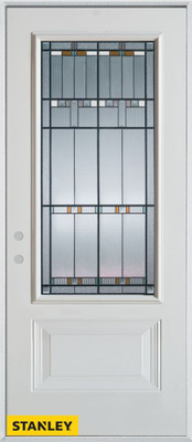Architectural Patina 3/4 Lite 1-Panel White 34 In. x 80 In. Steel Entry Door - Right Inswing