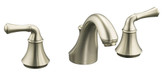 Forté Widespread Lavatory Faucet With Traditional Lever Handles In Vibrant Brushed Nickel