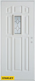 Geometric Patina 9-Panel White 32 In. x 80 In. Steel Entry Door - Left Inswing