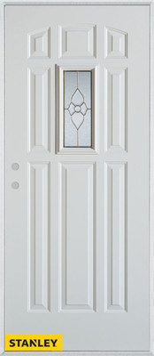 Traditional 9-Panel White 34 In. x 80 In. Steel Entry Door - Right Inswing