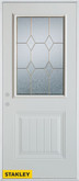 Geometric Patina 1/2 Lite 1-Panel 2-Panel White 36 In. x 80 In. Steel Entry Door - Right Inswing