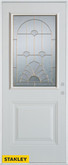 Art Deco Patina 1/2 Lite 1-Panel White 32 In. x 80 In. Steel Entry Door - Left Inswing