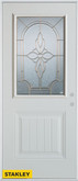 Traditional 1/2 Lite 1-Panel White 32 In. x 80 In. Steel Entry Door - Left Inswing