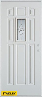 Traditional 9-Panel White 34 In. x 80 In. Steel Entry Door - Left Inswing