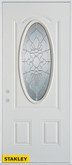 Traditional 3/4 Oval Lite 2-Panel White 32 In. x 80 In. Steel Entry Door - Right Inswing