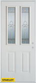 Traditional Patina 2-Lite 2-Panel White 36 In. x 80 In. Steel Entry Door - Left Inswing