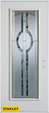 Art Deco Zinc Full Lite White 34 In. x 80 In. Steel Entry Door - Left Inswing