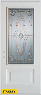 Art Deco Patina 3/4 Lite 1-Panel White 36 In. x 80 In. Steel Entry Door - Right Inswing