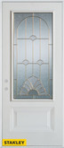 Art Deco 3/4 Lite 1-Panel White 36 In. x 80 In. Steel Entry Door - Right Inswing