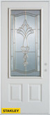 Traditional 3/4 Lite 2-Panel White 36 In. x 80 In. Steel Entry Door - Left Inswing
