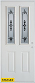 Silkscreened 2-Lite 2-Panel White 36 In. x 80 In. Steel Entry Door - Left Inswing