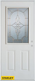 Traditional Zinc 1/2 Lite 2-Panel White 36 In. x 80 In. Steel Entry Door - Left Inswing