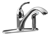 Forté Single-Control Kitchen Sink Faucet With Sidespray In Escutcheon And Lever Handle In Polished Chrome