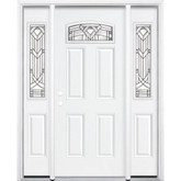 65"x80"x4 9/16" Chatham Antique Black Camber Fan Lite Right Hand Entry Door with Brickmould