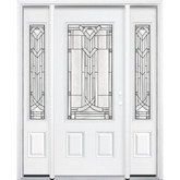 65"x80"x4 9/16" Chatham Antique Black 3/4 Lite Left Hand Entry Door with Brickmould