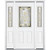 69"x80"x6 9/16" Providence Brass Half Lite Right Hand Entry Door with Brickmould