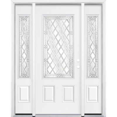 69"x80"x4 9/16" Halifax Nickel 3/4 Lite Left Hand Entry Door with Brickmould